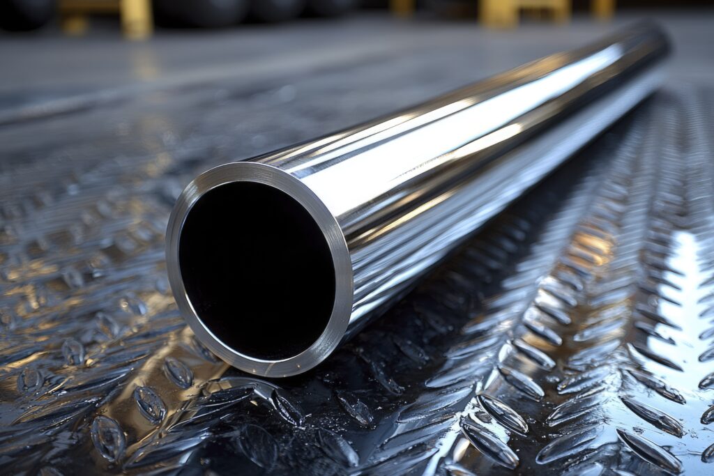 polished metal tube diamond plate surface